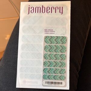 Jamberry Teal and White Chevron Nail Wraps
